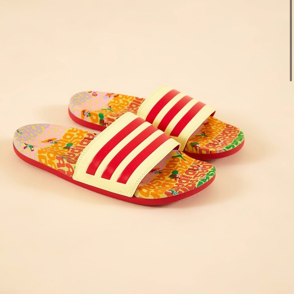 FARM Rio Red and Yellow Sandals with Playful Patterns